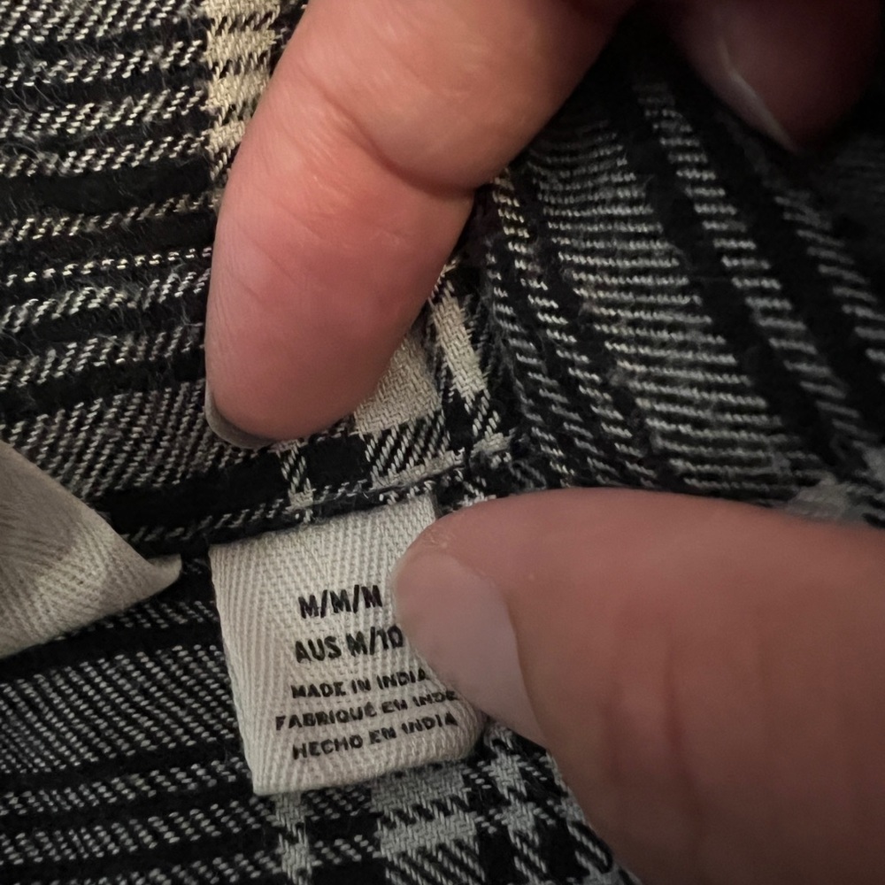 Roxy Black and White Plaid Button Up Shirt - Picture 3 of 7